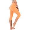 imageODODOS Womens High Waisted Yoga Capris with Pockets Tummy Control Non See Through Workout Athletic Running Capri LeggingsNeon Orange