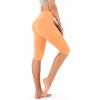 imageODODOS Womens High Waisted Yoga Capris with Pockets Tummy Control Non See Through Workout Athletic Running Capri LeggingsNeon Orange