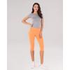 imageODODOS Womens High Waisted Yoga Capris with Pockets Tummy Control Non See Through Workout Athletic Running Capri LeggingsNeon Orange