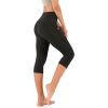 imageODODOS Womens High Waisted Yoga Capris with Pockets Tummy Control Non See Through Workout Athletic Running Capri LeggingsOnyx Black Grey
