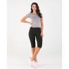 imageODODOS Womens High Waisted Yoga Capris with Pockets Tummy Control Non See Through Workout Athletic Running Capri LeggingsOnyx Black Grey