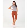 imageODODOS Womens High Waisted Yoga Capris with Pockets Tummy Control Non See Through Workout Athletic Running Capri LeggingsOrange Rust