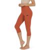 imageODODOS Womens High Waisted Yoga Capris with Pockets Tummy Control Non See Through Workout Athletic Running Capri LeggingsOrange Rust