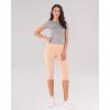 imageODODOS Womens High Waisted Yoga Capris with Pockets Tummy Control Non See Through Workout Athletic Running Capri LeggingsPeach