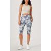 imageODODOS Womens High Waisted Yoga Capris with Pockets Tummy Control Non See Through Workout Athletic Running Capri LeggingsPurple Gray Line