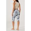 imageODODOS Womens High Waisted Yoga Capris with Pockets Tummy Control Non See Through Workout Athletic Running Capri LeggingsPurple Gray Line
