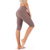 imageODODOS Womens High Waisted Yoga Capris with Pockets Tummy Control Non See Through Workout Athletic Running Capri LeggingsPurple Taupe