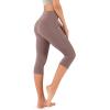 imageODODOS Womens High Waisted Yoga Capris with Pockets Tummy Control Non See Through Workout Athletic Running Capri LeggingsPurple Taupe