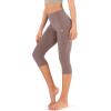 imageODODOS Womens High Waisted Yoga Capris with Pockets Tummy Control Non See Through Workout Athletic Running Capri LeggingsPurple Taupe