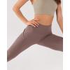 imageODODOS Womens High Waisted Yoga Capris with Pockets Tummy Control Non See Through Workout Athletic Running Capri LeggingsPurple Taupe