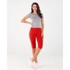 imageODODOS Womens High Waisted Yoga Capris with Pockets Tummy Control Non See Through Workout Athletic Running Capri LeggingsRed