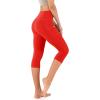 imageODODOS Womens High Waisted Yoga Capris with Pockets Tummy Control Non See Through Workout Athletic Running Capri LeggingsRed