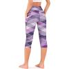 imageODODOS Womens High Waisted Yoga Capris with Pockets Tummy Control Non See Through Workout Athletic Running Capri LeggingsSketched Chevron