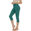 imageODODOS Womens High Waisted Yoga Capris with Pockets Tummy Control Non See Through Workout Athletic Running Capri LeggingsStorm Teal