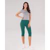 imageODODOS Womens High Waisted Yoga Capris with Pockets Tummy Control Non See Through Workout Athletic Running Capri LeggingsStorm Teal