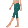 imageODODOS Womens High Waisted Yoga Capris with Pockets Tummy Control Non See Through Workout Athletic Running Capri LeggingsStorm Teal