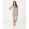 imageODODOS Womens High Waisted Yoga Capris with Pockets Tummy Control Non See Through Workout Athletic Running Capri LeggingsTaupe