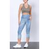 imageODODOS Womens High Waisted Yoga Capris with Pockets Tummy Control Non See Through Workout Athletic Running Capri LeggingsTie Dye Blue