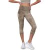 imageODODOS Womens High Waisted Yoga Capris with Pockets Tummy Control Non See Through Workout Athletic Running Capri LeggingsTie Dye Dark Beige