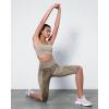 imageODODOS Womens High Waisted Yoga Capris with Pockets Tummy Control Non See Through Workout Athletic Running Capri LeggingsTie Dye Dark Beige