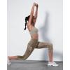 imageODODOS Womens High Waisted Yoga Capris with Pockets Tummy Control Non See Through Workout Athletic Running Capri LeggingsTie Dye Dark Beige