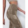 imageODODOS Womens High Waisted Yoga Capris with Pockets Tummy Control Non See Through Workout Athletic Running Capri LeggingsTie Dye Dark Beige