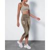 imageODODOS Womens High Waisted Yoga Capris with Pockets Tummy Control Non See Through Workout Athletic Running Capri LeggingsTie Dye Dark Beige