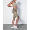 imageODODOS Womens High Waisted Yoga Capris with Pockets Tummy Control Non See Through Workout Athletic Running Capri LeggingsTie Dye Dark Beige