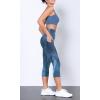 imageODODOS Womens High Waisted Yoga Capris with Pockets Tummy Control Non See Through Workout Athletic Running Capri LeggingsTie Dye Naval Blue