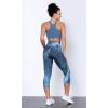 imageODODOS Womens High Waisted Yoga Capris with Pockets Tummy Control Non See Through Workout Athletic Running Capri LeggingsTie Dye Naval Blue
