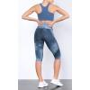 imageODODOS Womens High Waisted Yoga Capris with Pockets Tummy Control Non See Through Workout Athletic Running Capri LeggingsTie Dye Naval Blue