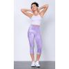 imageODODOS Womens High Waisted Yoga Capris with Pockets Tummy Control Non See Through Workout Athletic Running Capri LeggingsTie Dye Purple