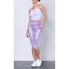 imageODODOS Womens High Waisted Yoga Capris with Pockets Tummy Control Non See Through Workout Athletic Running Capri LeggingsTie Dye Purple