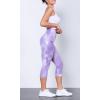 imageODODOS Womens High Waisted Yoga Capris with Pockets Tummy Control Non See Through Workout Athletic Running Capri LeggingsTie Dye Purple