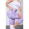 imageODODOS Womens High Waisted Yoga Capris with Pockets Tummy Control Non See Through Workout Athletic Running Capri LeggingsTie Dye Purple