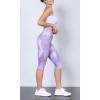 imageODODOS Womens High Waisted Yoga Capris with Pockets Tummy Control Non See Through Workout Athletic Running Capri LeggingsTie Dye Purple