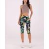 imageODODOS Womens High Waisted Yoga Capris with Pockets Tummy Control Non See Through Workout Athletic Running Capri LeggingsTropical Flower