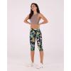 imageODODOS Womens High Waisted Yoga Capris with Pockets Tummy Control Non See Through Workout Athletic Running Capri LeggingsTropical Flower