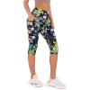 imageODODOS Womens High Waisted Yoga Capris with Pockets Tummy Control Non See Through Workout Athletic Running Capri LeggingsTropical Flower
