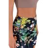 imageODODOS Womens High Waisted Yoga Capris with Pockets Tummy Control Non See Through Workout Athletic Running Capri LeggingsTropical Flower