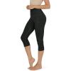 imageODODOS Womens High Waisted Yoga Capris with Pockets Tummy Control Non See Through Workout Athletic Running Capri LeggingsWave Black