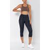 imageODODOS Womens High Waisted Yoga Capris with Pockets Tummy Control Non See Through Workout Athletic Running Capri LeggingsWave Line Charcoal