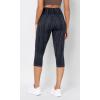 imageODODOS Womens High Waisted Yoga Capris with Pockets Tummy Control Non See Through Workout Athletic Running Capri LeggingsWave Line Charcoal