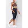 imageODODOS Womens High Waisted Yoga Capris with Pockets Tummy Control Non See Through Workout Athletic Running Capri LeggingsWave Line Charcoal