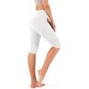 imageODODOS Womens High Waisted Yoga Capris with Pockets Tummy Control Non See Through Workout Athletic Running Capri LeggingsWhite