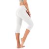 imageODODOS Womens High Waisted Yoga Capris with Pockets Tummy Control Non See Through Workout Athletic Running Capri LeggingsWhite