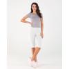 imageODODOS Womens High Waisted Yoga Capris with Pockets Tummy Control Non See Through Workout Athletic Running Capri LeggingsWhite
