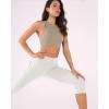 imageODODOS Womens High Waisted Yoga Capris with Pockets Tummy Control Non See Through Workout Athletic Running Capri LeggingsWhite