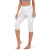 imageODODOS Womens High Waisted Yoga Capris with Pockets Tummy Control Non See Through Workout Athletic Running Capri LeggingsWhite Camo
