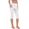 imageODODOS Womens High Waisted Yoga Capris with Pockets Tummy Control Non See Through Workout Athletic Running Capri LeggingsWhite Camo